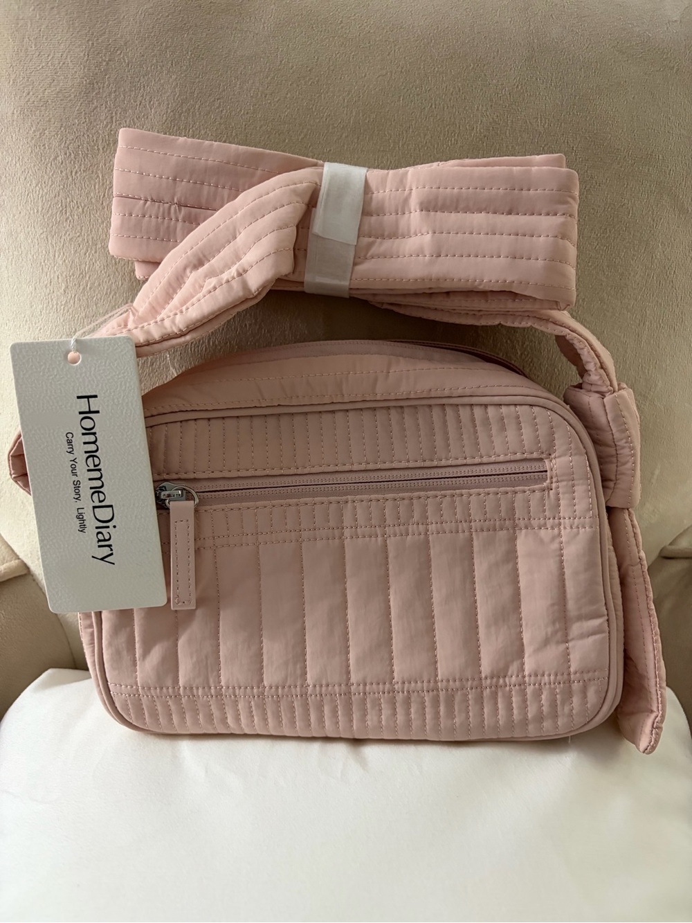 NWT Homeme Diary Quilted Pink Crossbody Bag